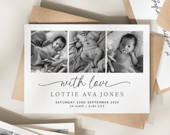 Baby Thank You Postcards With Photos, Baby Shower Thank You Cards, New Baby Thank You Cards, Personalised Thank You Cards, Thank You Cards
