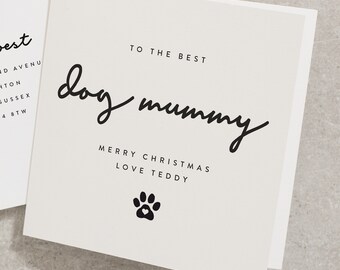 Dog Mummy Christmas Card, Personalisation Christmas Card For Dog Mummy, Xmas Dog Mum Card, Christmas Card For Dog Mummy CC503