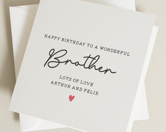 Personalised Birthday Card For Brother, Brother Birthday Gift, Wonderful Brother Birthday Card, Gift To Brother, Simple Birthday Card