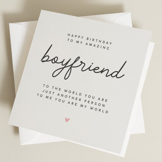 Birthday Card for Boyfriend, Boyfriend Birthday Card, Birthday Gift for  Boyfriend, Cute Birthday Card for Him, Soulmate Card, for Partner 