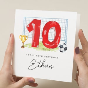 Football Birthday Card, Personalised 10th Birthday Card, Tenth Birthday Card For Son, 10th Birthday Card for Grandson, For Nephew