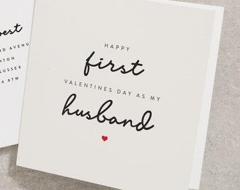 Valentines Day Card For Husband on First Valentine, To My Husband on Our First Valentines, Romantic Valentines Day Card for Him VC083