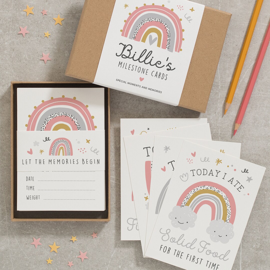 Rainbow Baby Milestone Cards Rainbow Baby Announcement New Etsy UK