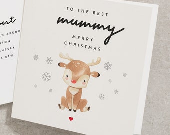 Tarjeta de Navidad de mamá, tarjeta de feliz Navidad para mamá, tarjeta de Navidad a mamá, linda tarjeta de mamá de Navidad CC543