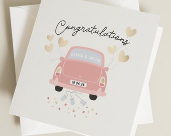 Wedding Day Card, On Your Wedding Day Card, Congratulations Wedding Card, Happy Wedding Day Card, Wedding Car, Wedding Gift Card