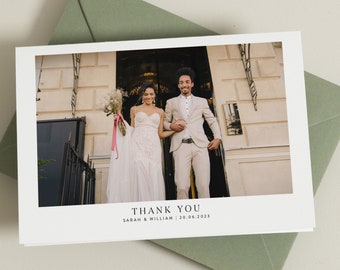 Photo Wedding Thank You Cards, Thank You Wedding Pack, Simple Thank You Card, Wedding Thank You Cards With Photo, Thank You With Envelopes