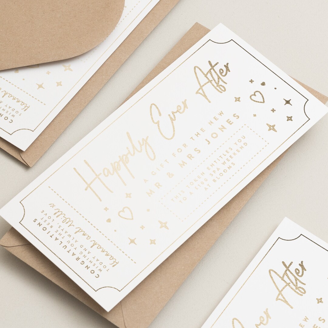Wedding Gift Voucher, Personalised Wedding Gift, Wedding Thank You Card ...