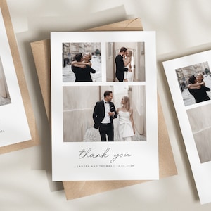 Wedding Thank You Cards, Thank You Cards Wedding, Wedding Thank You, Thank You Wedding Card, Thank You Card, Simple Wedding Card With Photo A6 Single Sided Card