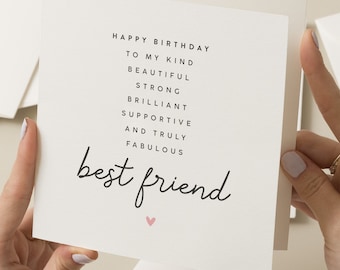 Tarjeta de cumpleaños Bestie, tarjeta de cumpleaños para Bestie, tarjeta Bestie de feliz cumpleaños, tarjeta de cumpleaños del mejor amigo, tarjeta de cumpleaños del mejor amigo, para ella