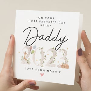 Personalised First Fathers Day 2023 Card, 1st Father's Day As My Daddy Card, 2023 Baby First Fathers Day Card, First Fathers Day Gift