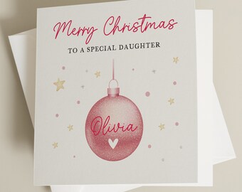 Custom Christmas Card To Daughter, Special Daughter Christmas Card, Christmas Card For Daughter, Xmas Gift For Daughter