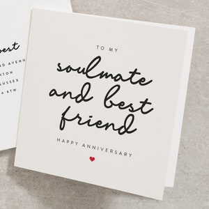 Anniversary Card For My Soulmate And Best Friend, Happy Anniversary Card For Partner, Cute Husband Anniversary Card AN062