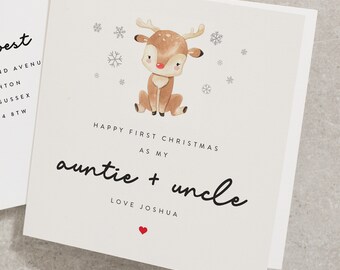 Second Ave Weihnachtskarte 'Happy First Christmas As My Auntie' Mit Pinguin-Motiv – 210 X 148 Mm, Aus 350 G/m² Leinenkarton, Mit Umschlag