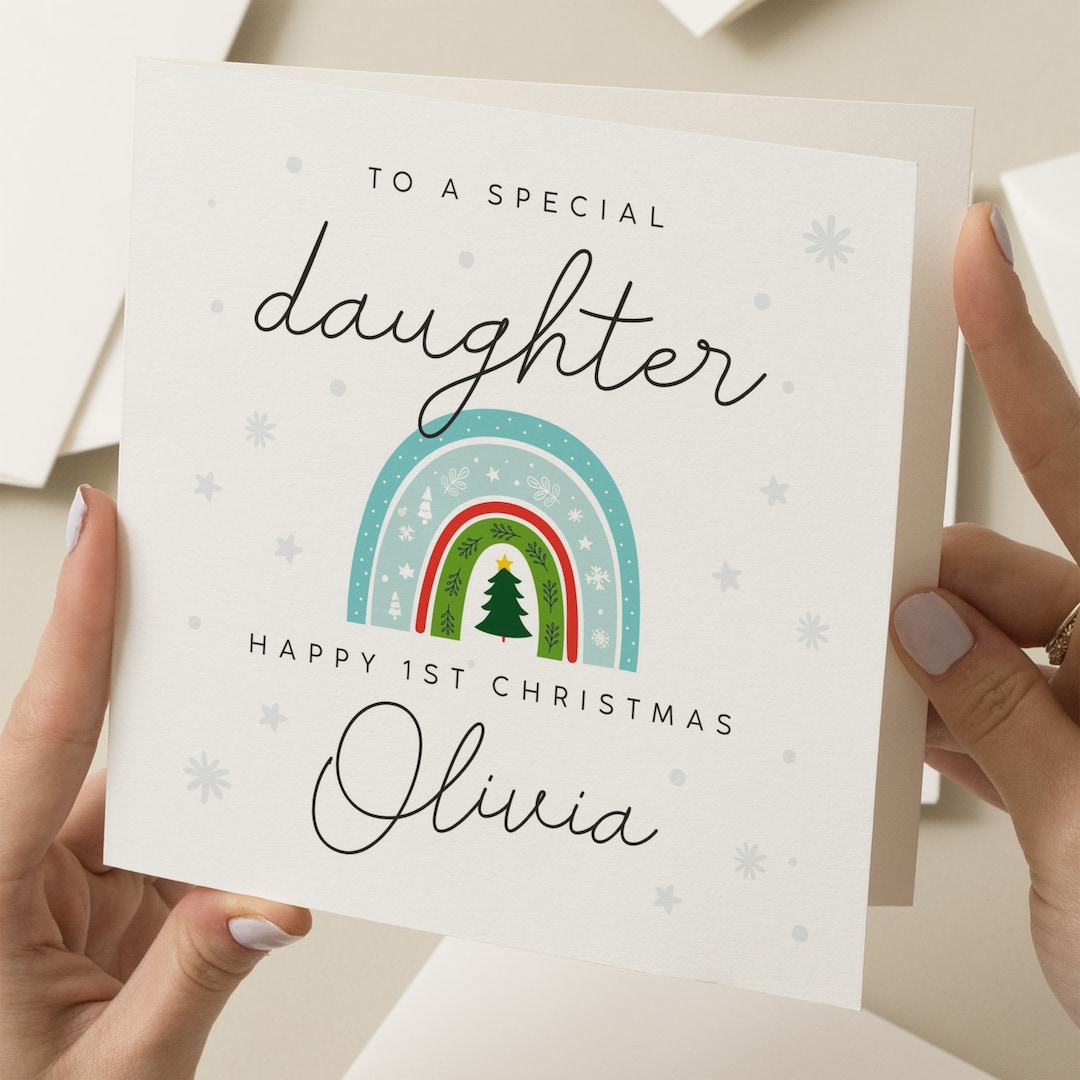 Christmas card for daughter highland cow art special xmas card for