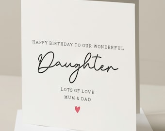 Daughter Birthday Card, Personalised Birthday Card For Daughter, Birthday Gift For Daughter, Cute Card For Daughter, Birthday Gift