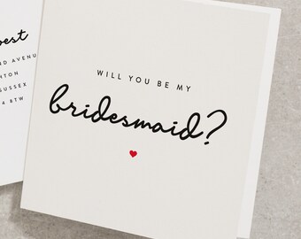 Will You Be My Bridesmaid Card, Best Friend Bridesmaid, Wedding Card, Will You Be My, Bridesmaid Wedding, Gift For Bridesmaid WY001