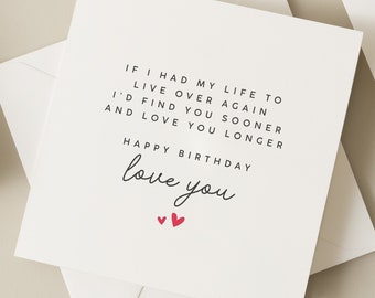 Boyfriend Birthday Card, Soulmate and Best Friend Birthday Card, Birthday Card For Girlfriend, Wife, Husband, Romantic Birthday Card For Him