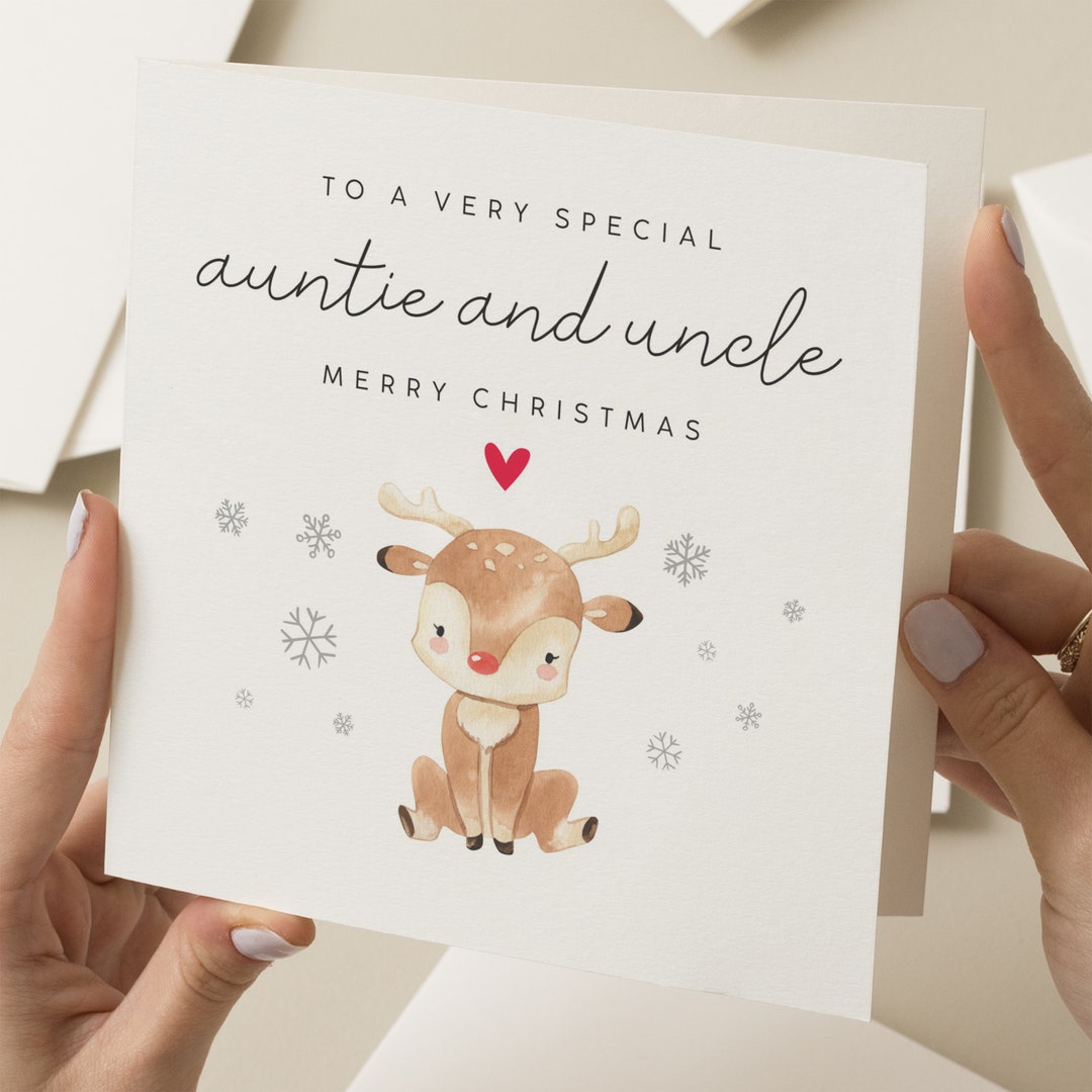 Christmas Card Auntie and Uncle, Auntie and Uncle Christmas Card, Merry Christmas Aunty and