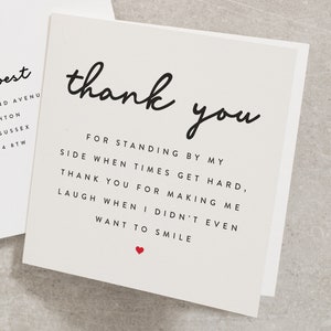 Thank You Card For Friend, Best Friend Thank You Card, Thank You For Being There When I Needed You The Most, Friendship Card TY021