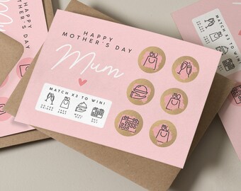 Mothers Day Scratch Card, Mothers Day Card, Mothers Day Gift, Gift for Mum, Cute Mothers Day Gift, Scratch Card For Mum, For Her