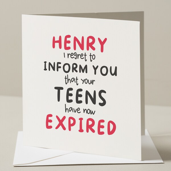 Personalised 20th Birthday Card, Funny 20th Birthday Card For Son, Daughter Birthday Card, Humour Joke Card, Teens Expired Card