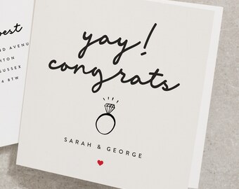 Engagement Congratulations Card, Personalised Card For Engagement, Congratulations On Your Engagement Card, The Big Day Card EN009