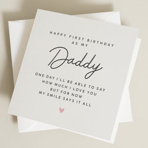 First Birthday As A Dad Card, Poem Birthday Card For Daddy, First Birthday As My Daddy, Happy Birthday Daddy, Birthday Dad Gift, From Baby image 1