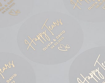 Happy Tears Wedding, Foil Wedding Favour Stickers, Wedding Tissue Stickers, Your Happy Tears Stickers, Wedding Favour Stickers, 51mm ST024