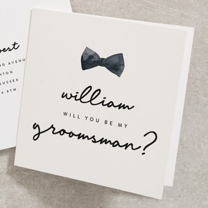 Personalised Will You Be My Groomsman Card, Time To Suit Up, Groomsman, Illustrated, Watercolour Card, Wedding, Will You Be, Groom WY037