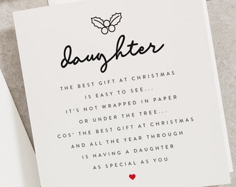 Daughter Christmas Card. Cute Christmas Card, To A Special Daughter, Special Daughter Christmas Card CC112