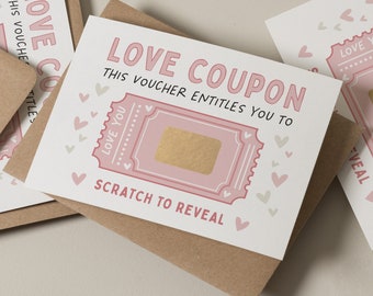 Personalised Couples Coupon Scratch Card,  Love Coupon For Boyfriend, Boyfriend Valentine's Day Gift, Scratch Card For Husband, Gift For Him