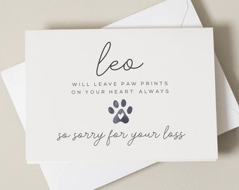 Dog Loss Card, Dog Bereavement Sympathy Card, Thinking of You Card For Friend, Pet Loss Card, Sorry For Your Loss Card, Keepsake Card