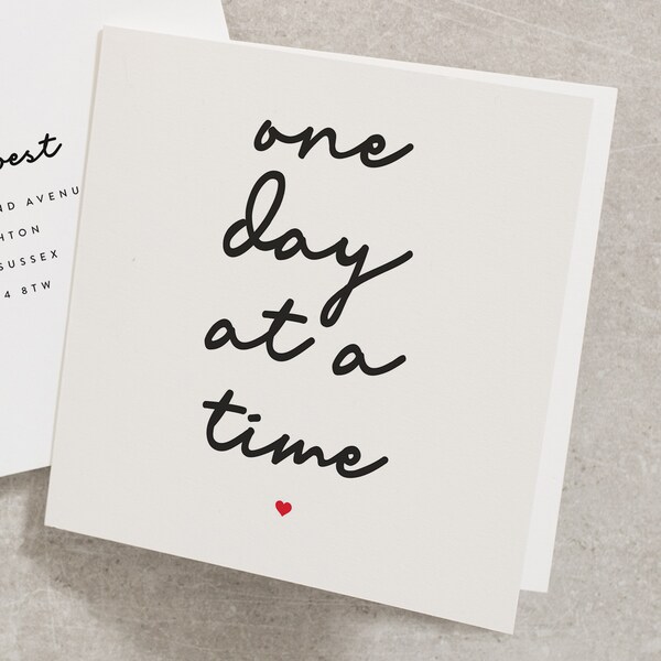 One Day At A Time Get Well Soon Card, Best Wishes On Your Recovery Get Well Soon Card, Just A Little Note To Say Get Well Soon Card GW013