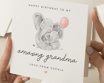 Carte personnalisée pour grand-mère, pour elle, cadeau d'anniversaire pour grand-mère, incroyable carte d'anniversaire de grand-mère, pour grand-mère, nounou, nounou