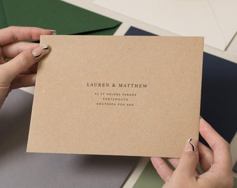 Recycled Kraft Envelopes C6, C5 or 5x7, Eco Invitation or RSVP Envelopes Colorplan, Printing Guest Addressing, Brown