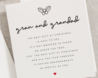 Gran And Grandad Christmas Card, Personalised Christmas Card, Christmas Grandparents Card, Grandparents Xmas Card, Family Christmas CC120