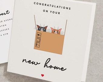 Happy New Home Card, Congratulations On Your New Home Card, Housewarming Card, Happy Moving Day Card, New Home Card UK NH018