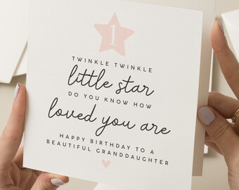 Granddaughter 1st Birthday Card, 1st Birthday Card For Daughter, First Birthday Card, Birthday Card, Birthday Gift, Birthday Poem