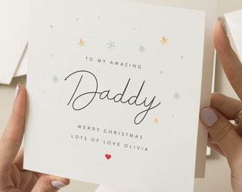 Christmas Card For Dad, Personalised Dad Christmas Card, Simple Christmas Card To Daddy, Amazing Dad Card, Xmas Card New Dad, Love You Dad