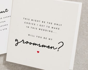 Will You Be My Groomsman, Funny Groomsman Card, Gift, My Only Decision Card, Groomsman Proposal, Includes Envelope And Wax Seal WY022
