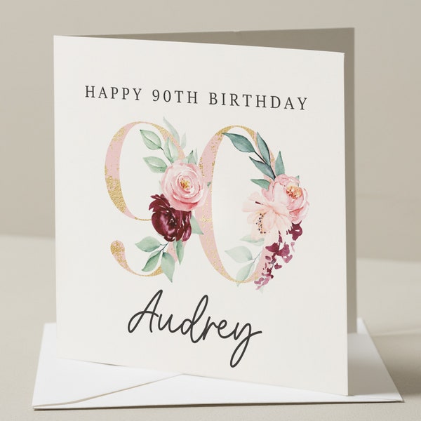 Personalised 90th Birthday Card, Fact Birthday Card For Her, 90th Birthday Gift, Milestone Birthday Card, Gift For Friend, Born In 1934