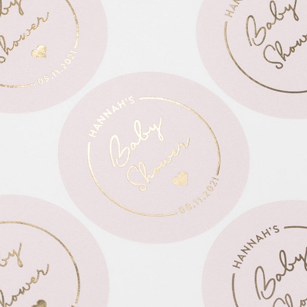 Personalised Baby Shower Stickers, Blush Pink Stickers, Baby Shower Stickers For Favors, Baby Shower Favours, Labels For Baby Shower