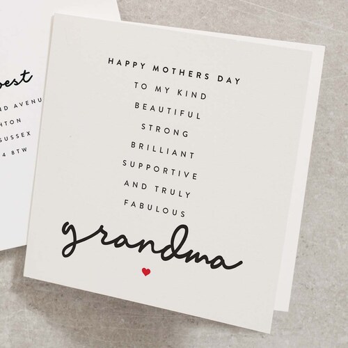Printable Mothers Day Card for Grandma Happy Mothers Day - Etsy