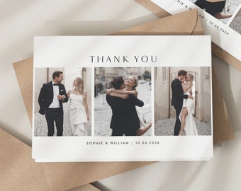 Wedding Photo Thank You Cards, Thank You Cards Wedding, Wedding Thank You, Thank You Wedding Card, Folded Wedding Card With Photo