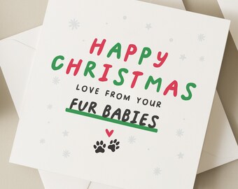 Christmas Card From The Dog, Cat Owner Christmas Card, Cute Dog Card, Merry Christmas Dog Dad Xmas Card, For Dog Parent, Pet Owner Gift