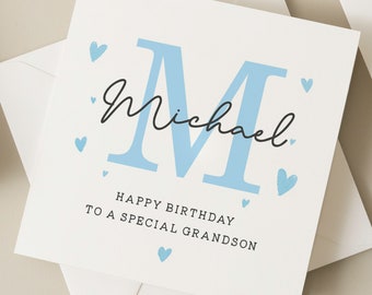 Personalised Grandson Birthday Card, Birthday Gift To Grandson, Special Birthday Card For Grandson, Boy Birthday Gift, Birthday Boy, For Him