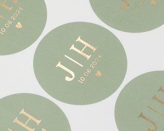 Monogram Labels, Wedding Favour Stickers, Sage Stickers, Custom Foil Stickers, Personalised Stickers, Wedding Stickers, Wedding Favours