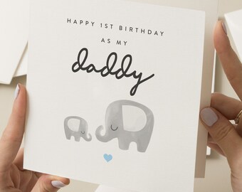 Happy 1st Birthday As My Daddy, Birthday Card From Baby, For Daddy, 1st Birthday Card For Daddy, Cute Birthday Card, For New Dad