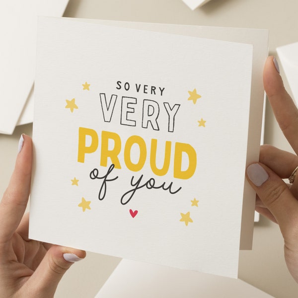 So Proud Of You Card, Congratulations Gift, Graduation Card For Her, Well Done Card For Friend, Promotion Card, New Job
