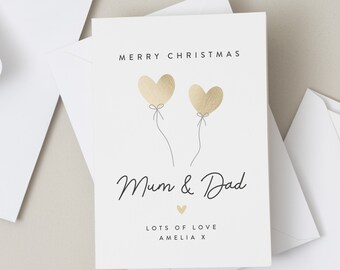 Mum And Dad Poem Christmas Card, Christmas Card For Mum And Dad, Christmas Poem Card, Personalised Christmas Card For Parents, Xmas